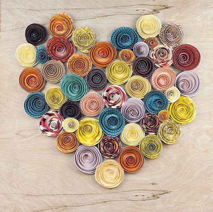 Rolled paper roses