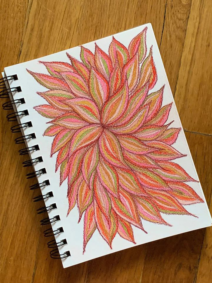 striped flower drawing