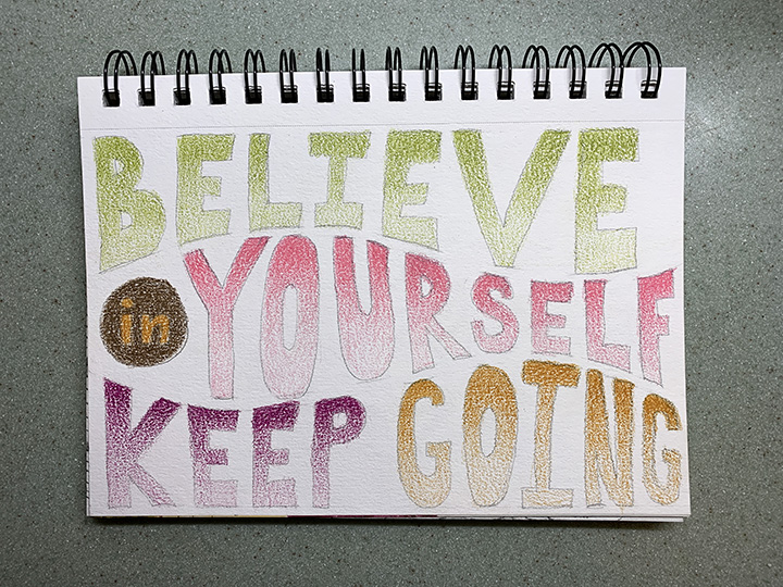 skecthbook lettering - believe in yourself