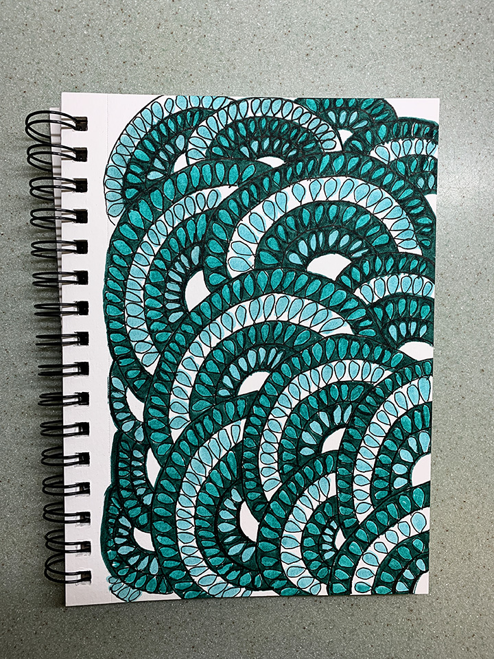 Sketchbook - turquose scallops