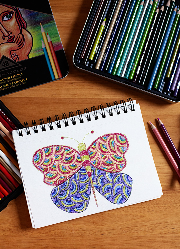 Mindful Making - drawing patterned butterflies