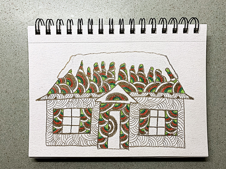 drawing patterned holiday homes